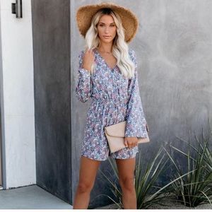 Vici Flowerbomb Drape Romper- size small